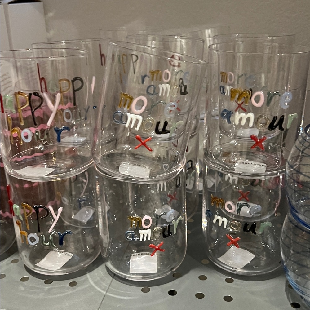 Anthropologie The Love Notes Icon Juice Glass, MORE AMOUR NWT - Picture 2 of 4